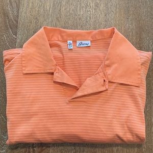 Brioni Medium Polo in Orange with White Stripes